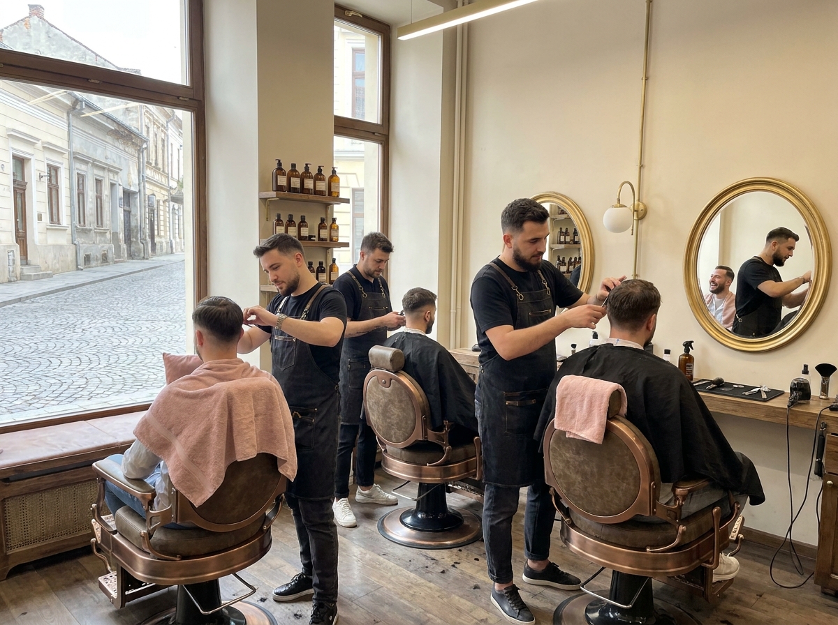 Detaliu din salon — atmosferă brută și caldă